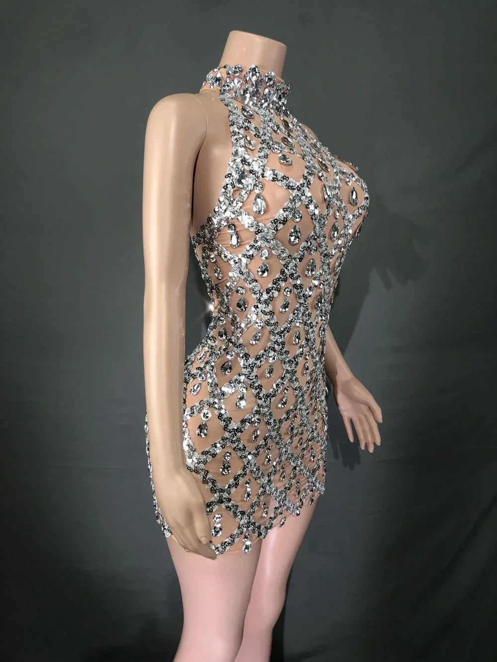 Dripping in Crystals - Sleeveless Mini Dress (Multiple Colors)