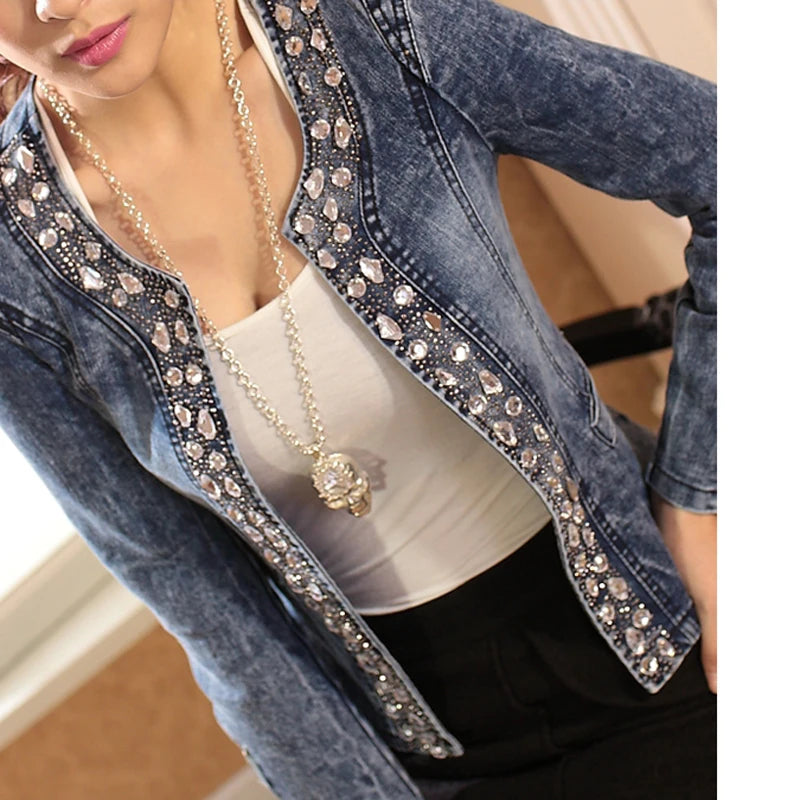 Denim Vintage Diamond Jean Jacket