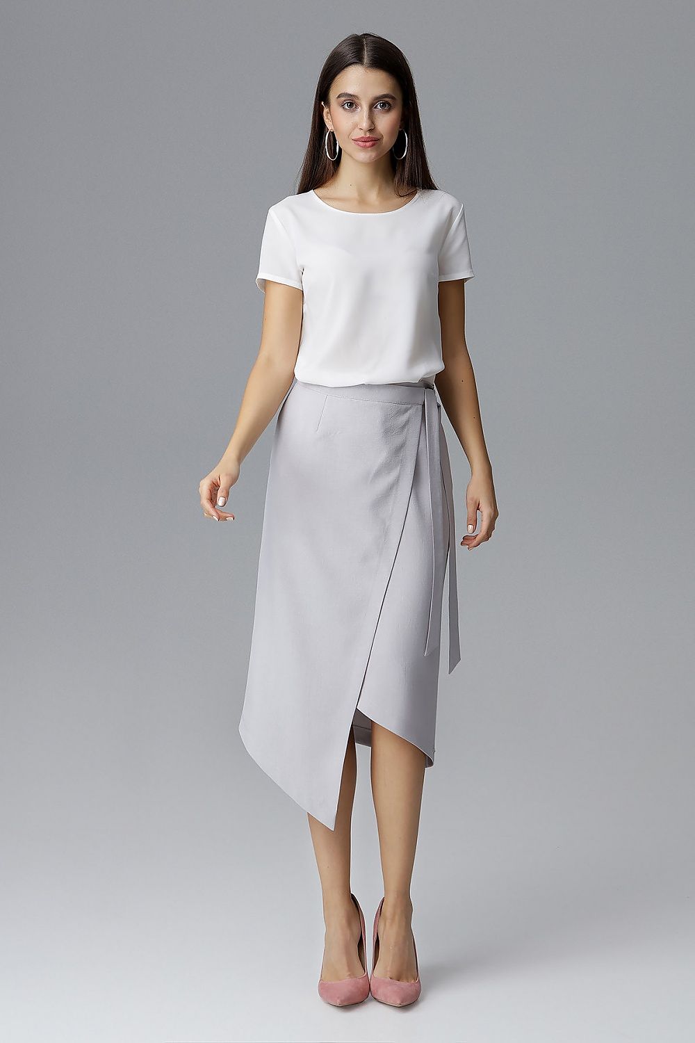 Its a Wrap - Angle Tie Grey Silver Skirt