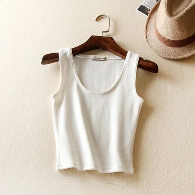 Short Cotton Tank Tops Style Crop Top (Multiple Colors)