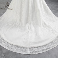 PoemsSongs - Boat Neck Off The Shoulder Beautiful Lace Mermaid Wedding Dress