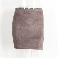 Vintage Leather Suede Pencil Skirt