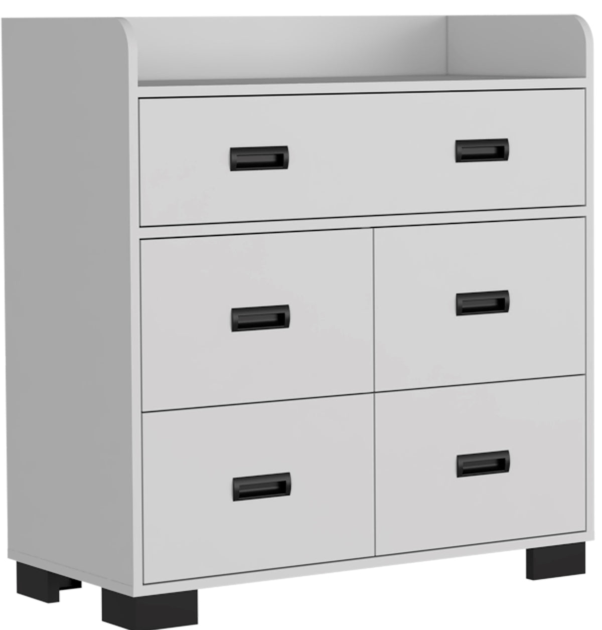 Dresser Wuuman, Four Drawers, Single Double Drawer - White