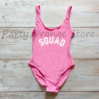 Bachelor Party Sexy One Piece Swimsuit BRIDE & SQUAD