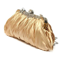 Crystal Evening Clutch w/ Chain & Ruffle (Multiple Colors)