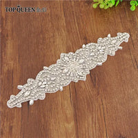 Rhinestones Wedding Belt w/ Crystal Applique for Waistband Bridal Sash