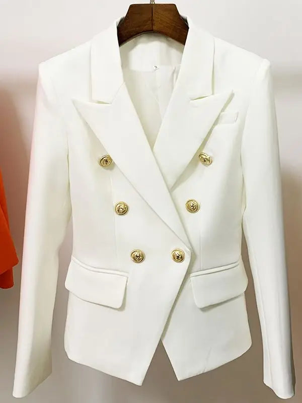 Designer Slim Fitting Metal Buttoned Blazer - Size S-4xl