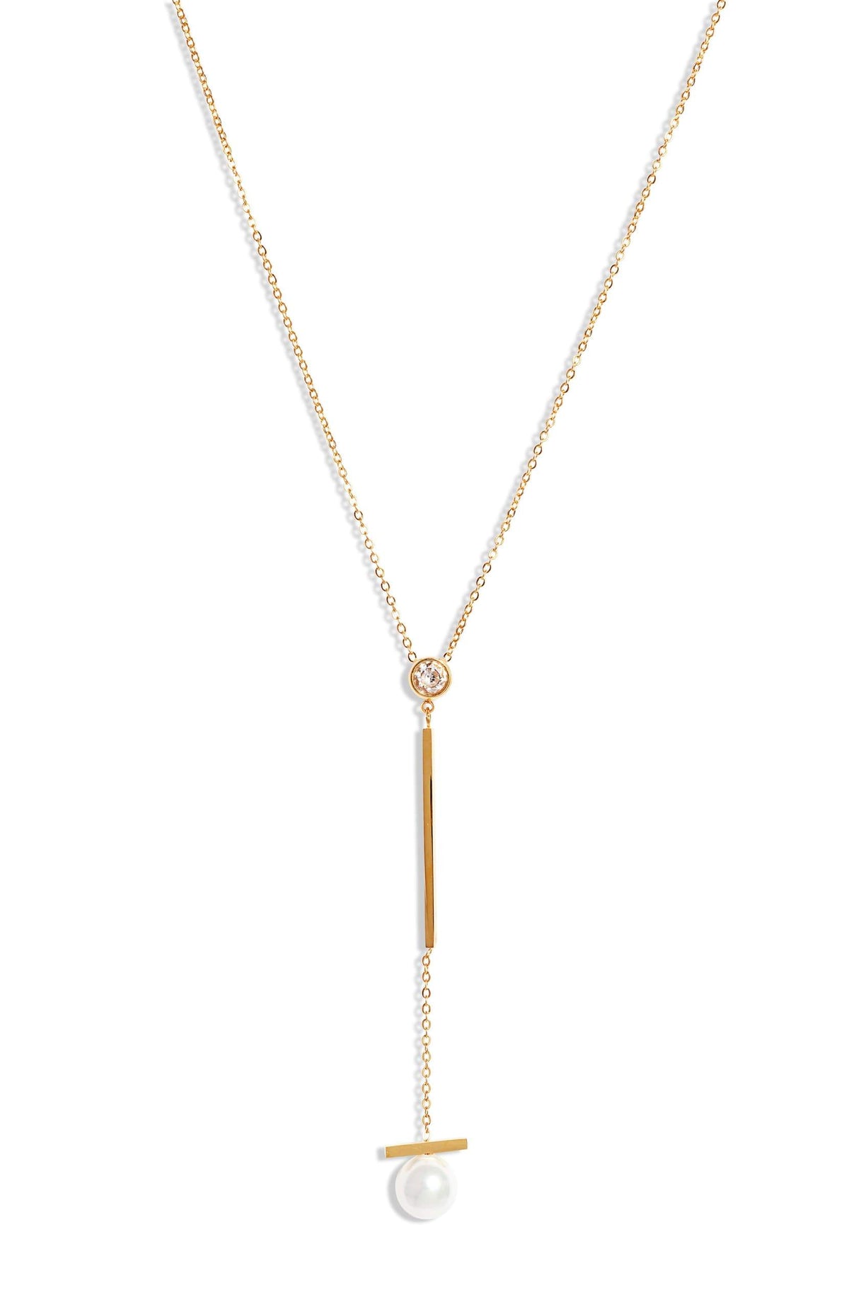 Pearl Bar Drop Necklace