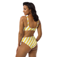 Summer Stripe Recycled High-Waisted Bikini Set