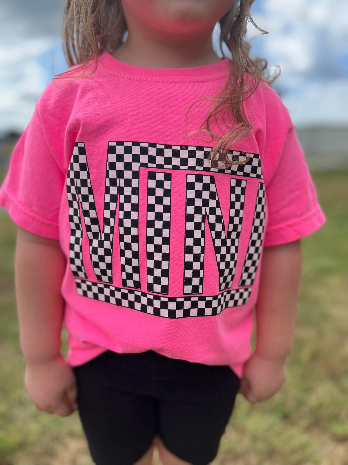 Checkered Mini Youth Pink Tee