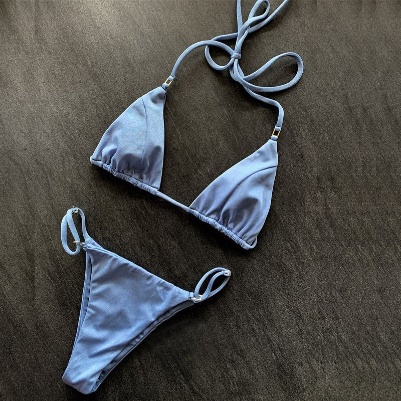 Sexy Swimwear String Triangle Top & Thong Bikini