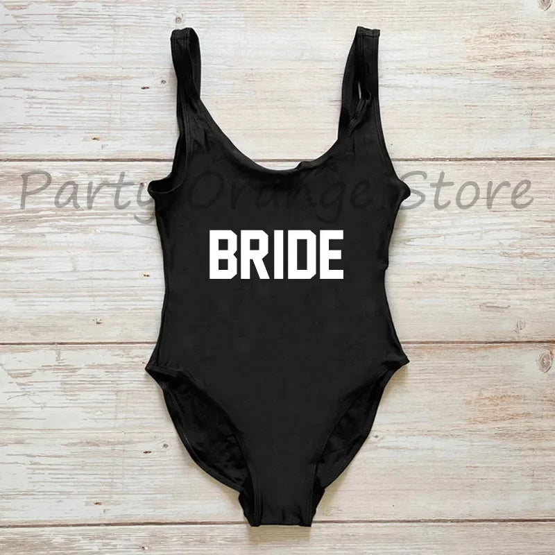 Bachelor Party Sexy One Piece Swimsuit BRIDE & SQUAD