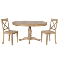 Modern 5 Piece Dining Table Set - Round Table and 4 Chairs