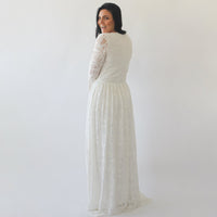 Bohemian Square Mid-Neckline Lace Dress With Pockets