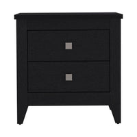 Nightstand More, Two Shelves, Four Legs - Black