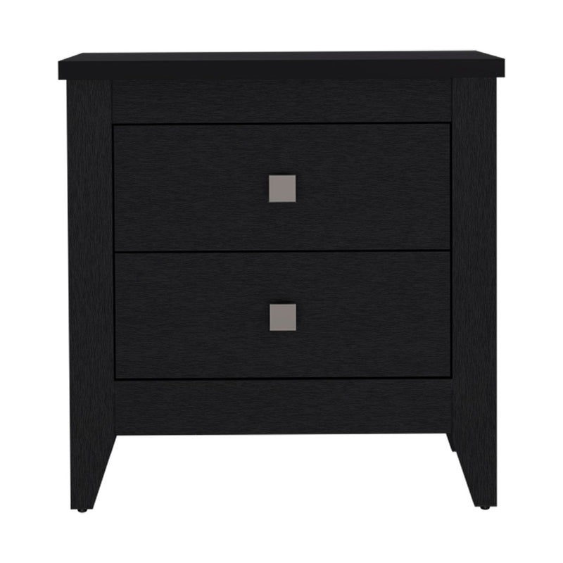 Nightstand More, Two Shelves, Four Legs - Black