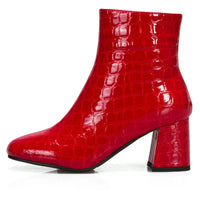 Snake Leather Ankle Boots