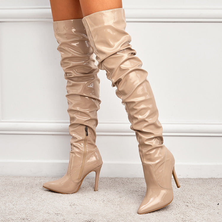 Over-The-Knee Stretch High Heel Thigh-High Boots