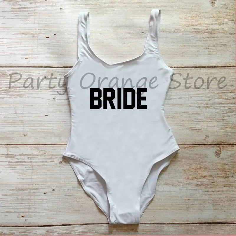 Bachelor Party Sexy One Piece Swimsuit BRIDE & SQUAD