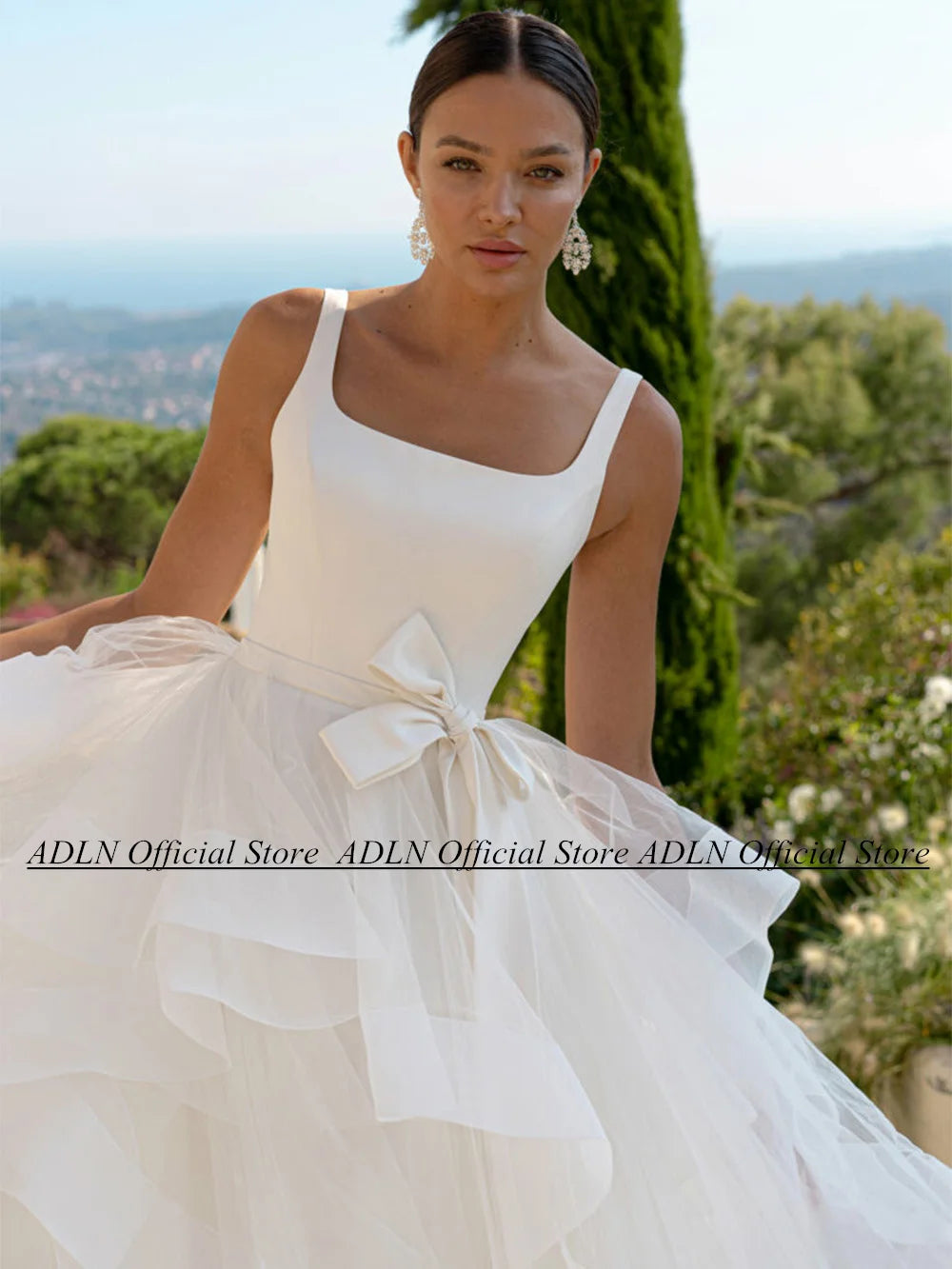 Simple Ruffles Wedding Dress