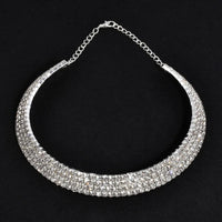 Rhinestone Choker Collar Necklace - 5 Styles