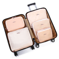 Durable Luggage Packing Cubes Travel Organizers 5 Set Mesh Clothes Bags With Bra Shoe Bag