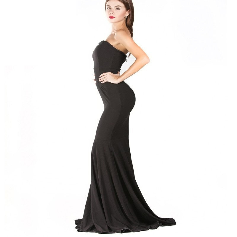 Black Mermaid Evening Gown