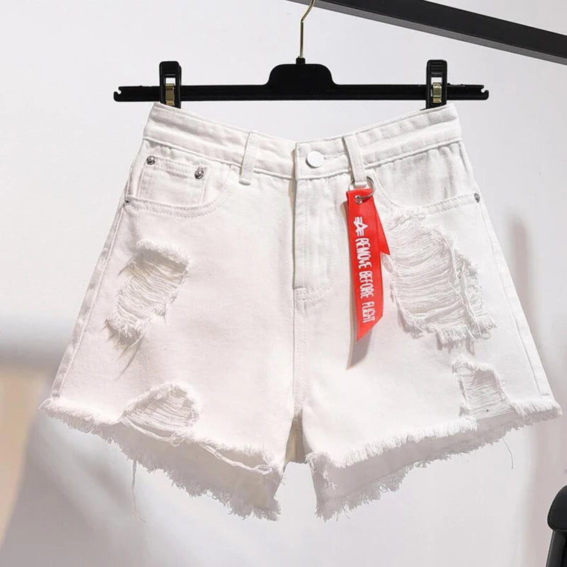 Tassel High Waist & Wide Leg Denim Shorts (Multiple Colors) S - 5XL