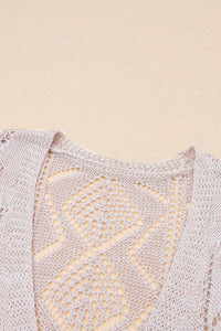 McKenzie Hollow-Out Openwork Knit Cardigan