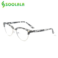 Cat Eye Semi-Rimless Anti Blue Light Filter Eyeglasses