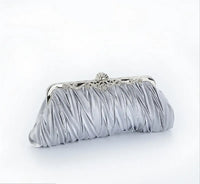 Crystal Evening Clutch w/ Chain & Ruffle (Multiple Colors)