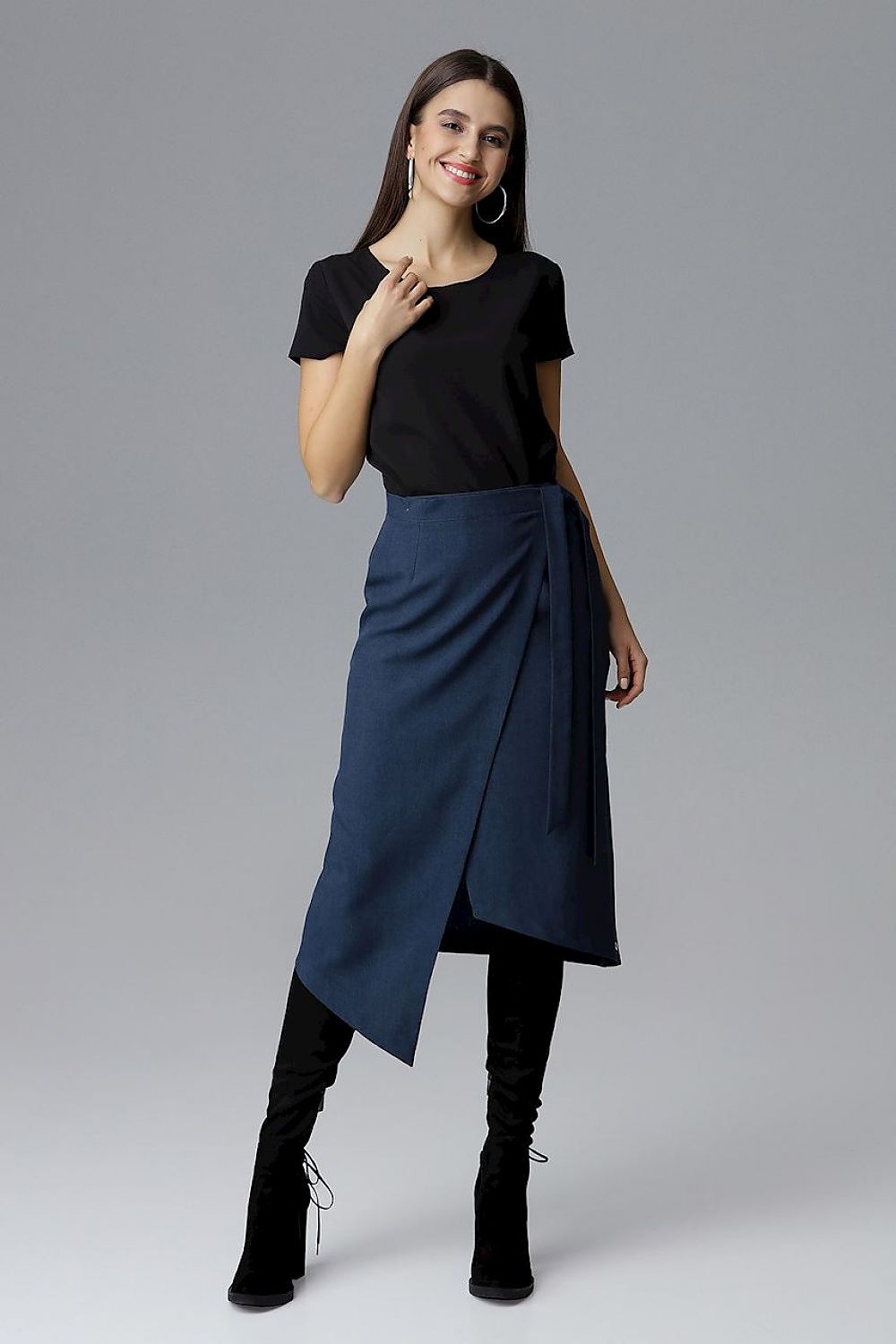 Its a Wrap - Angle Tie Dark Blue Skirt