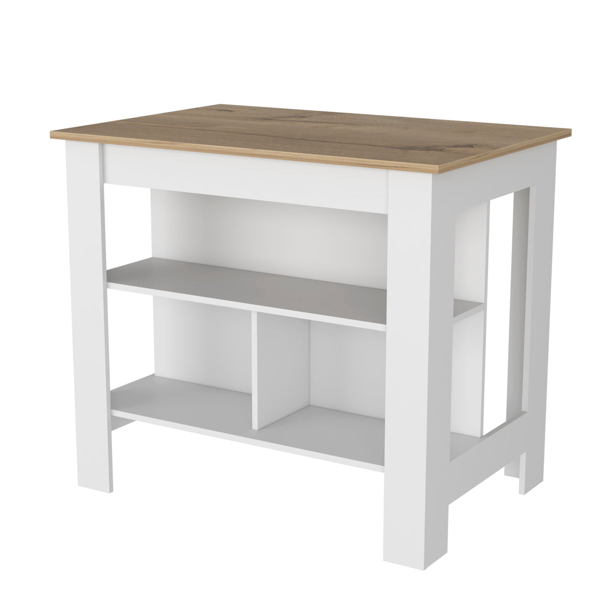 Kitchen Island Antibacterial Dozza, Kitchen Room, Light Oak / White