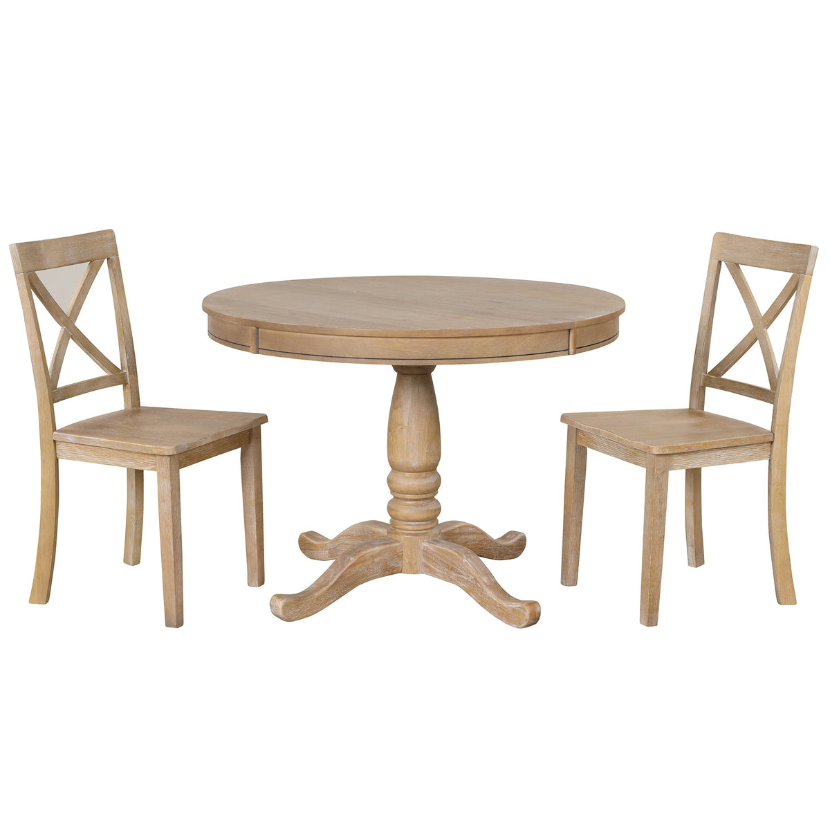 Modern 5 Piece Dining Table Set - Round Table and 4 Chairs