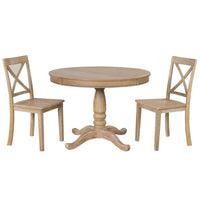 Modern 5 Piece Dining Table Set - Round Table and 4 Chairs