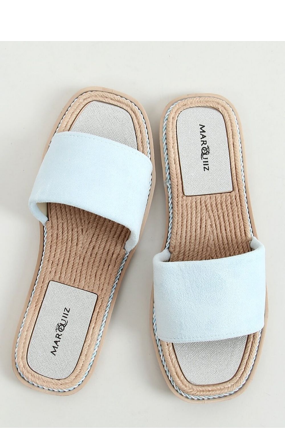 Light Blue Suede Slides Flip-Flops