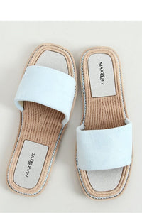 Light Blue Suede Slides Flip-Flops