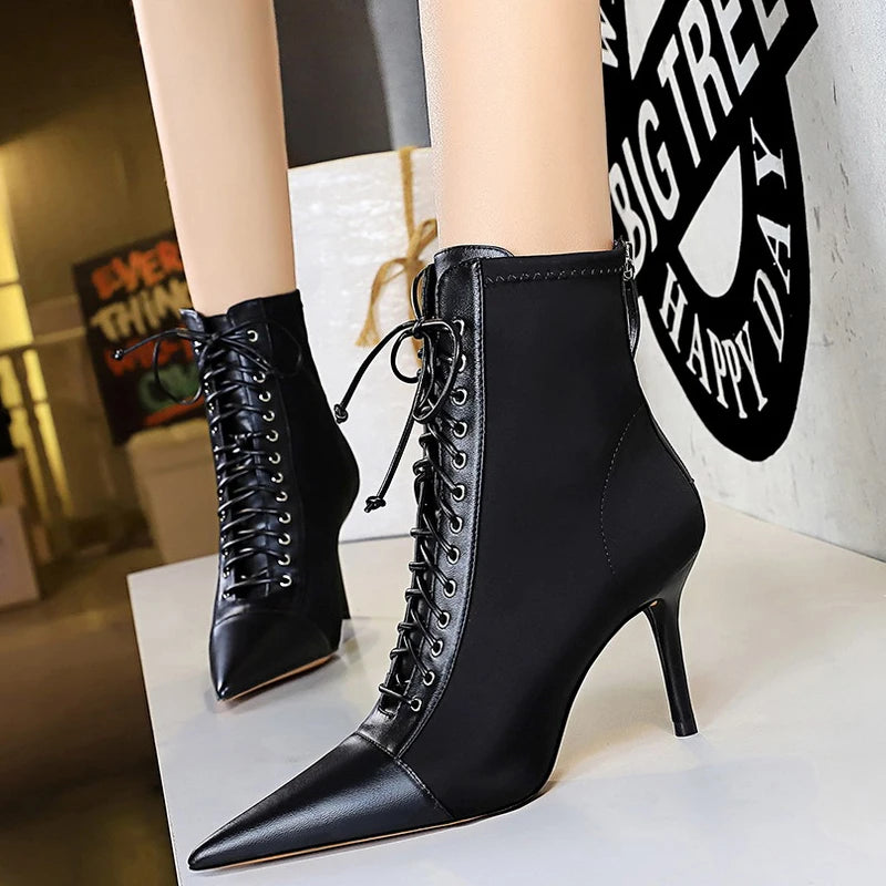 Pointed Toe Stiletto High-Heel Boots