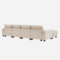 Feather Filled Modern Large L-Shape Convertible Sectional w/ Reversible Chaise