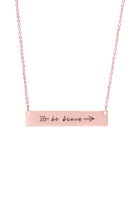 "Be Brave" Bar Necklace