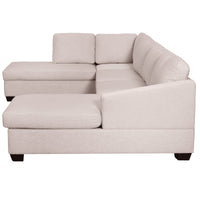 Modern Large U-Shape Sectional Sofa, Double Wide Chaise Lounge Couch,  Beige