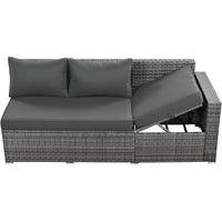 Outdoor 6-Piece All Weather PE Rattan Sofa Set w/ Adjustable Seat & Storage