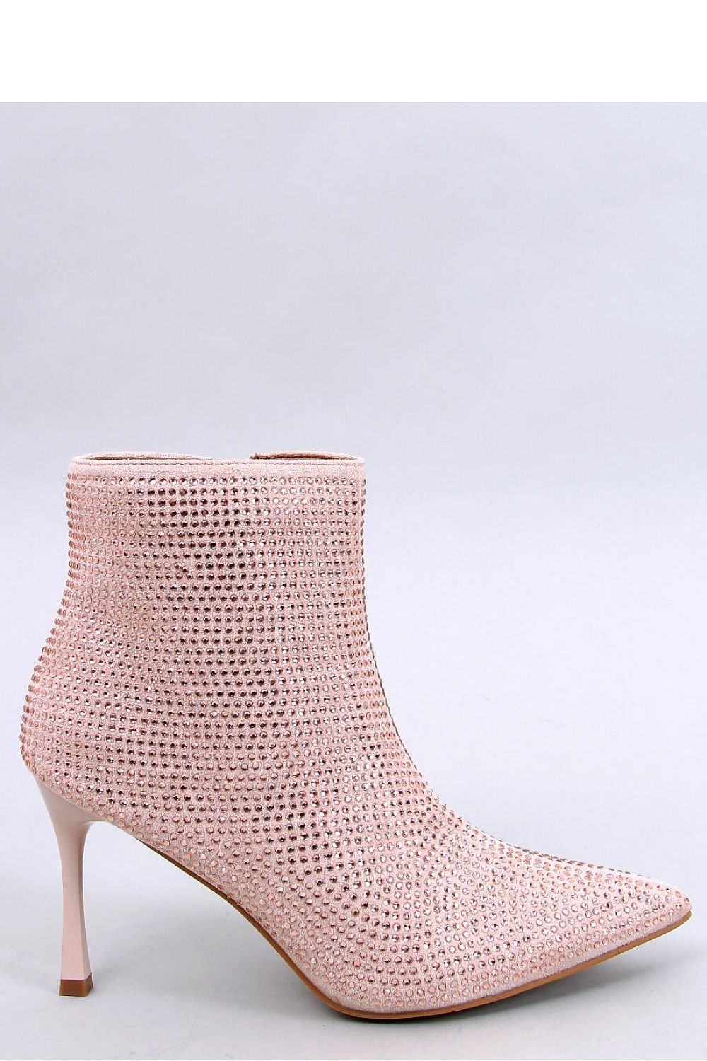 Rhinestone Baby Pink Ankle Heel Glitter Boots