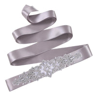 Rhinestones Wedding Belt w/ Crystal Applique for Waistband Bridal Sash