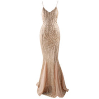 Handmade Gold Beaded Evening Gown