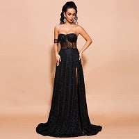 Black High Slit Gown