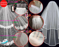 HUGE DISCOUNT- Two Layer Bridal Velo Lace Edge Short Wedding Veil