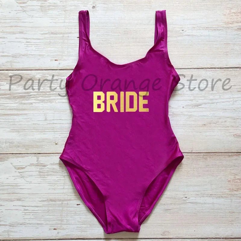 Bachelor Party Sexy One Piece Swimsuit BRIDE & SQUAD