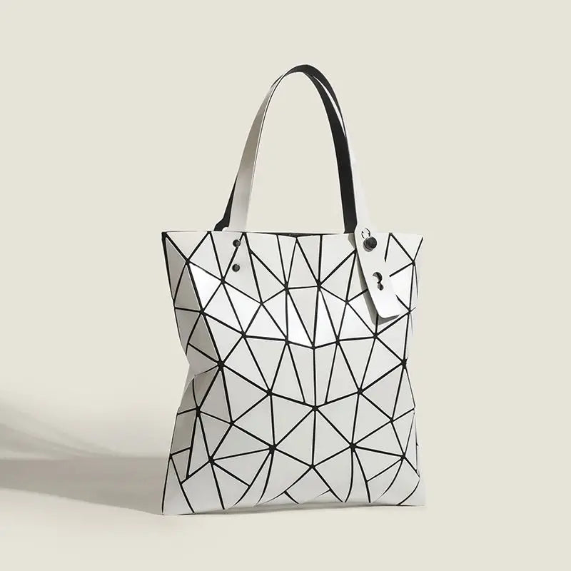 Luminous Bao Reflective Geometric Quilted Shoulder Bags/Totes (Multi Colors)