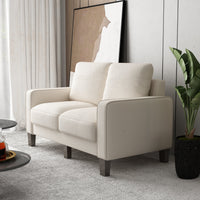 Modern Living Room Furniture Loveseat in Beige Fabric